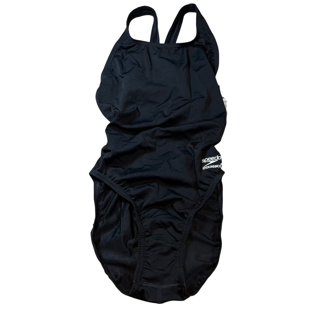 Speedo Endurance+ Flyback One Piece Swimsuit Womens 6/32 Team Black 8819004001